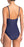 Mossimo Splash Plunge Lace-Up One-Piece Swimsuit In Navy Size S