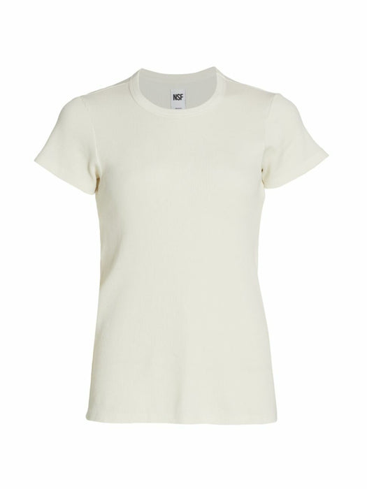 NSF Renee Thermal Slim T-Shirt In Soft White Size M Made in USA