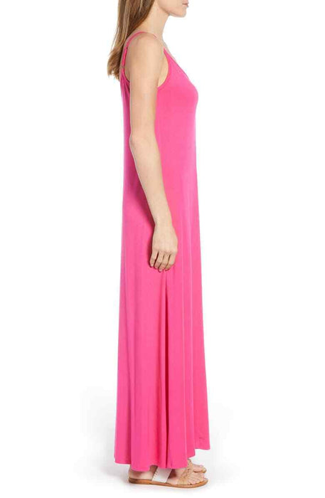 Gibson x Living Casual Knit Maxi Dress In Bright Pink Size XS