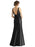Alfred Sung Sleeveless Satin Gown Low Bow Backless Black D770 Size 2