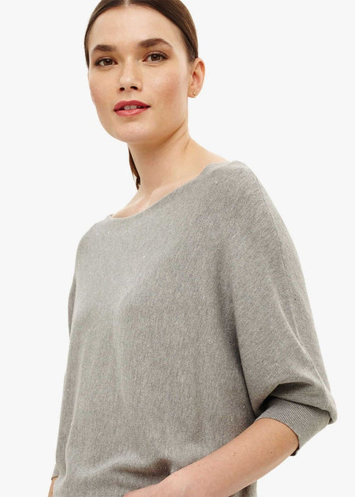 Phase Eight Becca Sparkle Batwing Jumper In Light Grey Size M