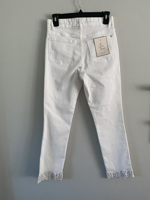 Ted Baker Jeans White Applique Hem Detail Skinny Lillya Women Size 26