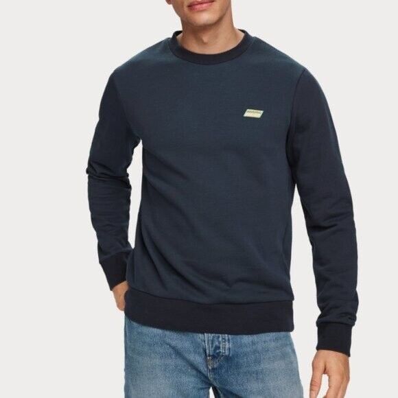 Scotch & Soda Men's Crewneck Pullover Sweater In Coal Blue Size XL NWT
