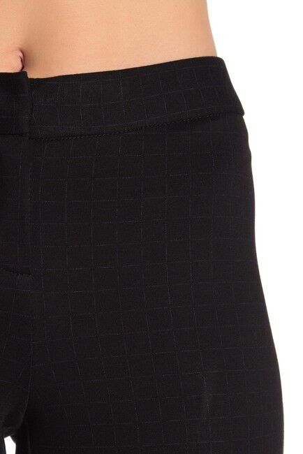 Amanda & Chelsea Grid Print Ponte Knit Vented Crop Pants size 14, black navy $98