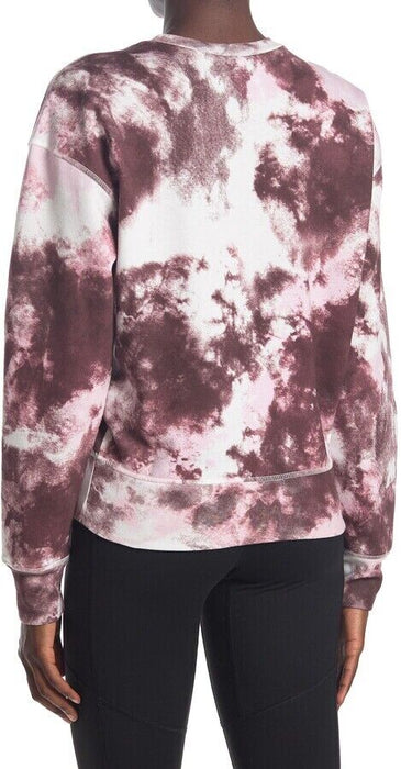 Z By Zella Maisie Tie Dye Pullover Sweatshirt In Burgundy Huckle Size S