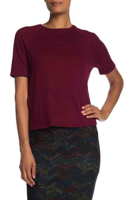 GO COUTURE Burgundy Knit Pullover Sweater Top size L $149