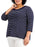Karen Scott Crochet Trim 3/4 Sleeve Cotton Tunic Top White Black Stripe Size 2X