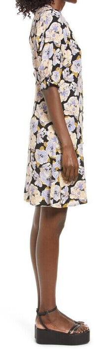 Vero Moda Paja V-Neck Floral Mini Dress Purple Lilac Size S