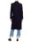 Sandro Women's Wool Blend Peak Lapel Velvet Tie Coat Navy Size 4 US / 36 FR $910