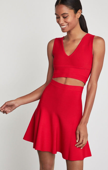 BCBGMAXAZRIA Women's Ingrid A-Line Skirt In Red Berry Size XXS $158