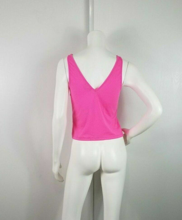 Love Fire Women's Sleeveless V Neck Ribbed Tank Top Lightweight In Pink Size L