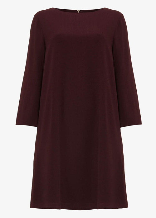Phase Eight Pia Long Sleeve Pleat Back Dress In Merlot Size 10 US (14 UK) $189