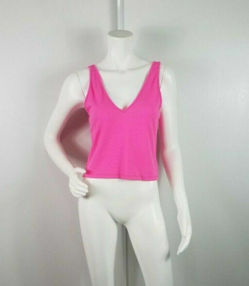 Love Fire Women's Sleeveless V Neck Ribbed Tank Top Lightweight In Pink Size L
