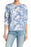 Bobeau Tie Dye Screen Print Venice Pullover Sweater In Denim/Ivory Size XS