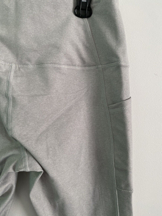RBX Active Power Hold Athletic Capri Length Leggings W/Pockets Light Grey Size M