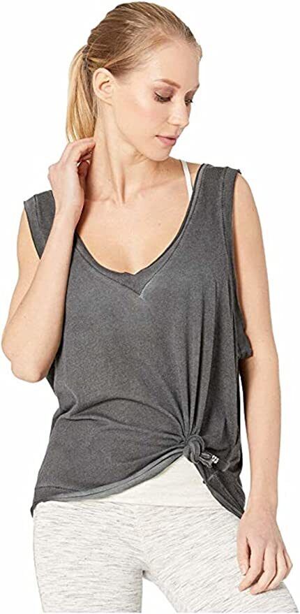 FP Movement Free People Henry Tank Top Womens Black Grey Size Small $48