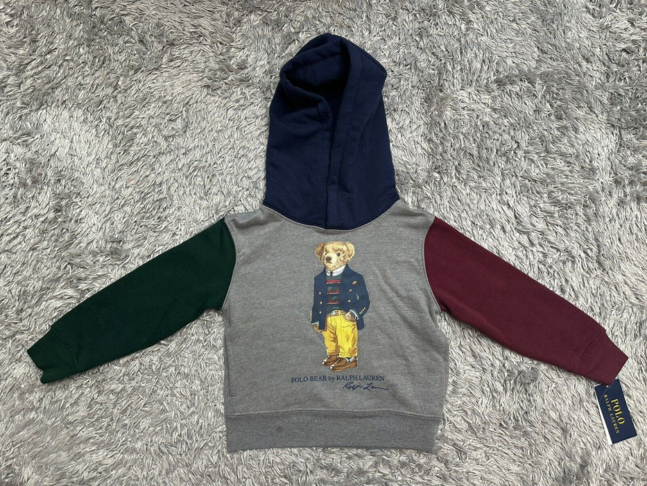 Polo Ralph Lauren Sweat à capuche en polaire à blocs de couleurs Polo Bear pour garçon Gris Taille 3