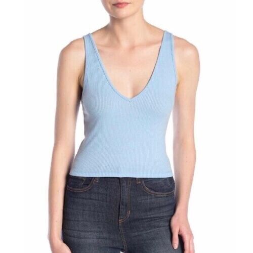 Love, Fire Women's Lightweight Sleeveless V Neck Ribbed Tank Crop Top Purple L