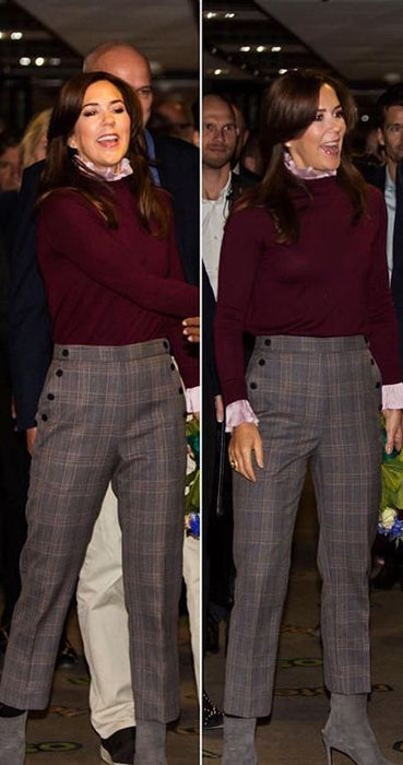 Sandro Women's Binic Button Detail Pants In Brown Plaid Size 38 $349 top quality