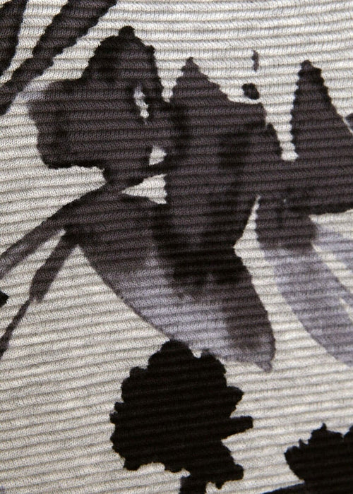 Phase Eight Dawne Long Sleeve Ribbed Knitted Daisy Print Top In Grey Size L