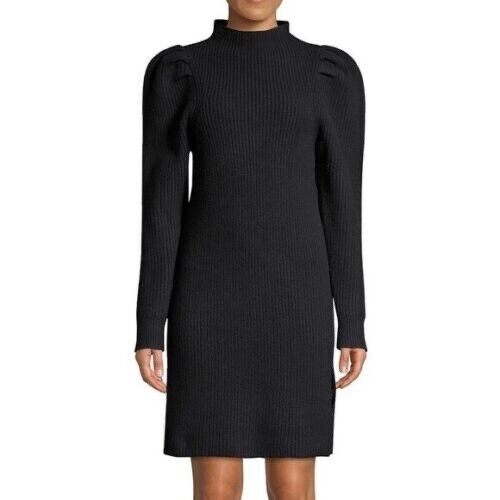 Sandro Women's Wool Long Puff Sleeve Sweater Dress In Black Size 40 (8 US) $400