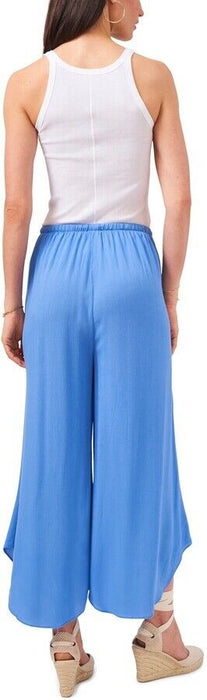 1.State Drawstring Wide Leg Pants Asymmetrical Hems In Iris Blue Plus Size 1X