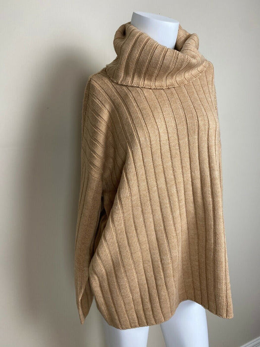 Lord & Taylor women's knittTurtleneck Sweater plus size 1X in camel heather $120