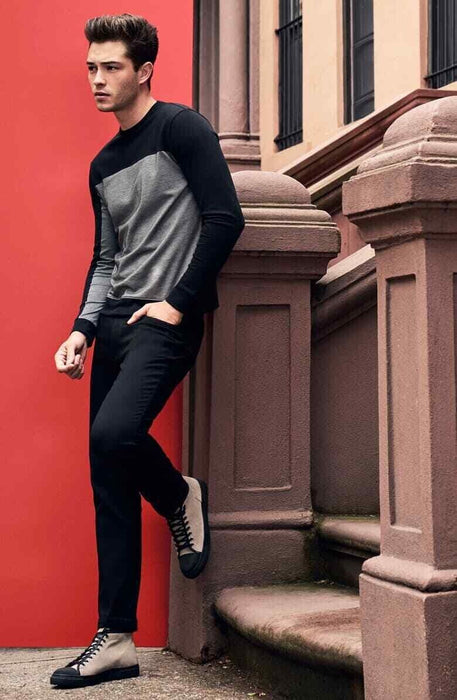 Vince Camuto Colorblock Crew Neck Fit Pima Cotton Sweater Pullover Mens L $85