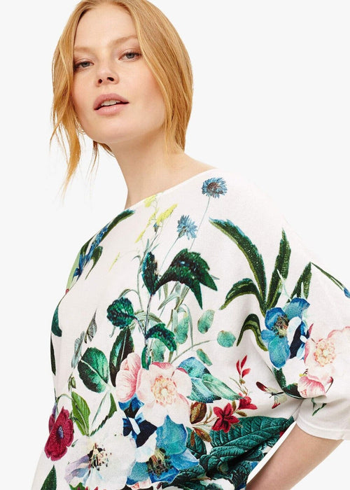 Phase Eight Bronte Cotton Knit Top In Botanical Print Size S