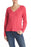 Bobeau Pull doux tricoté à manches longues et col en V avec coutures apparentes Rose Taille S