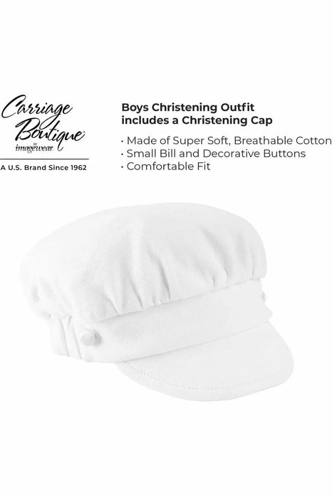 Carriage Boutique Baby Boy Elegant Christening Outfit With Hat Size NB