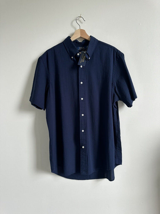 Polo Ralph Lauren Men's, RL Prepster Classic Fit Seersucker Shirt, Navy size XL