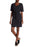 David Lerner V-Neck Corset Belted T-Shirt Dress In Black Size S