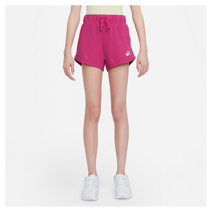 Nike Sportswear Girls' Jersey Shorts In Fireberry Size L