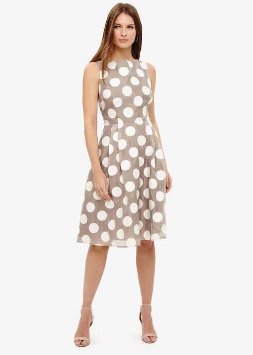 Phase Eight Women's Hayley Spot Fit-And-Flare Dress Praline Size 14US 18UK $319