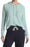 Free Press Pull à capuche en tricot côtelé pour femme - Manches longues - Bleu chiné - Taille M