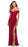 La Femme Robe en jersey à épaules dénudées Robe froncée en rouge Taille 6 358 $