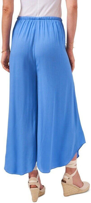 1.State Drawstring Wide Leg Pants Asymmetrical Hems In Iris Blue Plus Size 1X