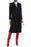 Sandro Manteau à cravate en velours à revers en laine mélangée pour femme Marine Taille 4 US / 36 FR 910 $