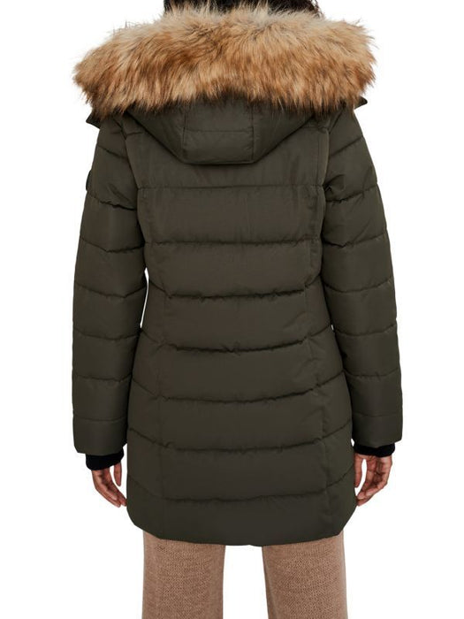 Noize Women's Hannah Faux Fur Trim Hooded Parka Coat Black Size XS $270
