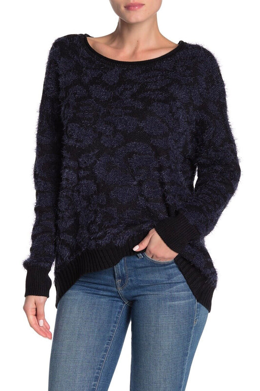 14th & Union Nordstrom Fuzzy Jacquard Knit Sweater Hi Low Size S