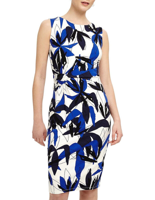 Phase Eight women's Abela Print Dress Blue White Size 10 $160 NWT
