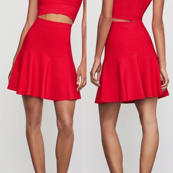 BCBGMAXAZRIA Women's Ingrid A-Line Skirt In Red Berry Size XXS $158