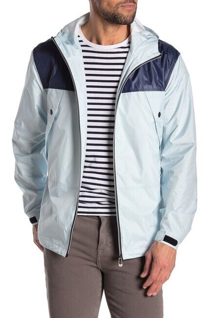 Noize Men's Oden Hooded Windbreaker Zip Jacket In Ice Blue $198