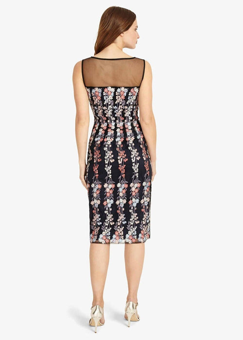 Phase Eight Gabriella Floral Embroidered Dress In Navy Size 8US 12UK