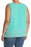 Forgotten Grace Embroidered Detail Sleeveless Tank In Pastel Green Plus Size 2X