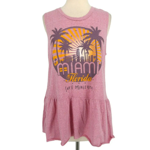 Surf Ministry Miami Florida Swing Tank Top Pink Size size L