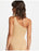 VERO MODA Milan One-shoulder ripped Bodysuit In Tan size S/M
