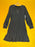 19 Cooper Long Sleeve Dress Ruffle Hem Women's  M Black Silver Striped Mini