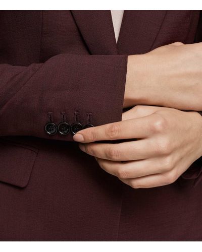 Reiss Women's Lissia One Button Wool Blazer Jacket In Berry Red Size 0 US $824